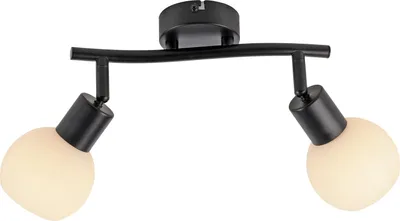 Immagine prodotto di Faretto LED - 43 x 25 cm - 2 luci - nero - bianco - metallo - vetro opale