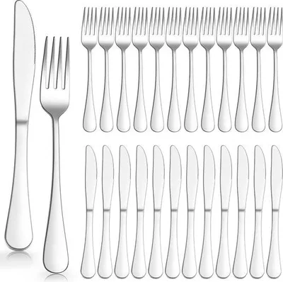 Produktbild von Famanu Steakbesteckset 24-teilig - Edelstahl für 12 Personen, silber