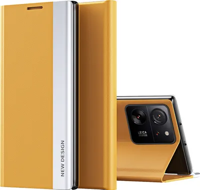 Produktbild von Hülle für Xiaomi 13T /13T Pro /Redmi K60 Ultra Leder PolyurethanKlapphülle Schutzhülle mit Standfunktion Gelb