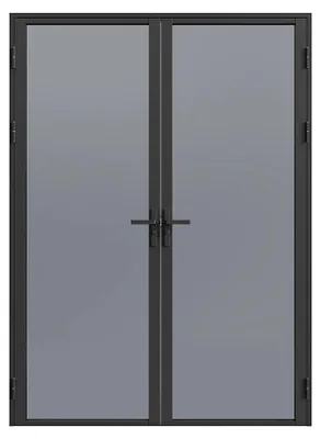Produktbild von Tür-Set - zwei Flügel - wendbar - Aluminium & getöntes Sicherheitsglas - 2 x 204 x 73 cm - Schwarz - LOXTON