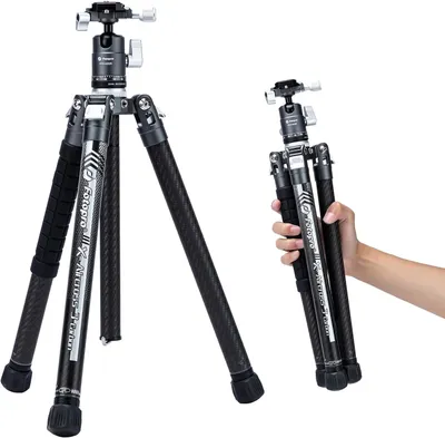 Produktbild von Fotopro X-Aircross 3 Reisestativ aus Kohlefaser 152 cm, 360° Panorama Kugelkopf, 0,94 kg leicht, kompakt für DSLR, max. Traglast 10 kg, mit Tragetasch