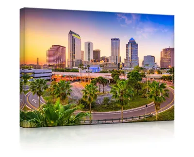 Produktbild von lightbox multicolor | Bild beleuchtet | Skyline von Tampa in den USA | 100x70 cm | front lighted