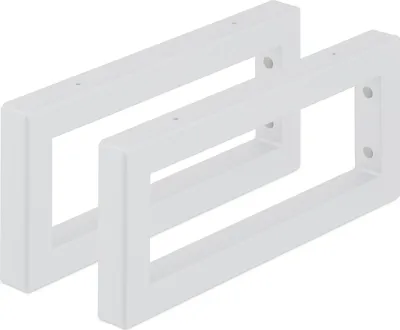 Image de Console murale Relaxdays, lot de 2, 35 cm, acier, support d'étagère pour lavabo et étagère murale, console rectangulaire, blanc