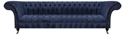 Immagine prodotto di Blaue Chesterfield Sitzmöbel Wohnzimmer Viersitzer Couch Polstersofas