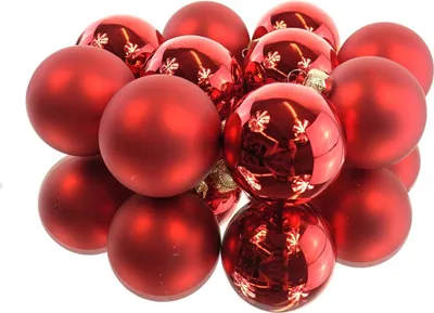 Produktbild von Christbaumkugeln Christmas Red rot 5 x glänzend & 5 x matt Ø 6 cm aus Glas - 10er Set