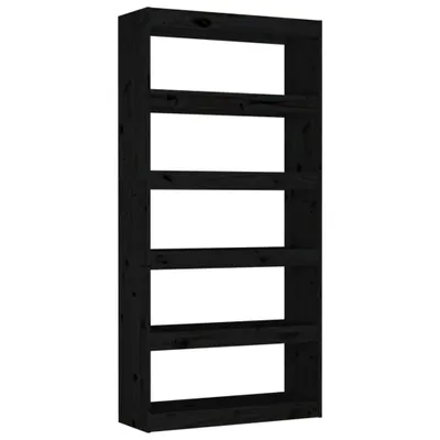 Immagine prodotto di vidaXL Libreria/divisorio nero 80x30x167,4 cm Legno massello di pino