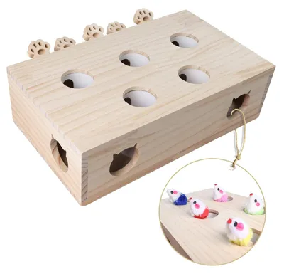 Produktbild von Interaktives Katzenspielzeug - Holzpuzzlebox für Katzen aller Altersgruppen