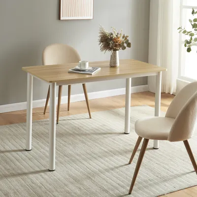 Obrázek produktu pro Jídelní stůl 'Tammela' pro 4 osoby 120 x 60 cm ocelové nohy dubový vzhled