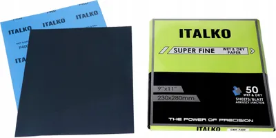 Produktbild von ITALKO Schleifpapier P400 50x Nass Sandpaper Körnung 400 für Auto Lack Metall nassschleifpapier