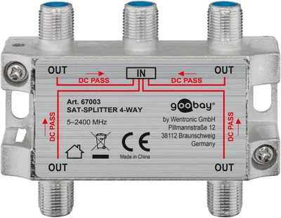 Image de goobay Répartiteur satellite 4 fois 5 à 2450 MHz (Bulk)