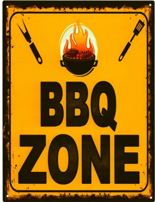 Produktbild von Moritz Deko Blechschild BBQ Zone Grillen Metallschild Retro Vintage-Design zur Dekoration Wanddekoration