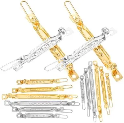 Produktbild von 16 wiederverwendbare Metall-Froschclips aus Eisen zum Basteln von Haaraccessoires, Haarschleifen und Friseurzubehör