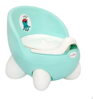 Produktbild von Milk&Moo Kinder Töpfchen, Potty, Toilettensitz mit Rückenlehne, Toilettentrainer für Baby, erste Toilette, Kindertoilette, Weiß – Türkis, Türkiye Made