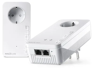 Obrázek produktu pro Devolo Magic 2 WiFi 6 next - Starter Kit, 3000 Mbit/s, IEEE 802.3u, IEEE 802.11a, IEEE 802.11b, IEEE 802.11g, IEEE 802.11n, IEEE 802.11ac, IEEE 802.11ax,..., Typ F, Gigabit Ethernet, 10,100,1000 Mbit/s, Wi-Fi 6 (802.11ax)