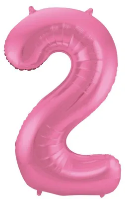 Produktbild von XL Folienballon Zahl 2 matt rosa
