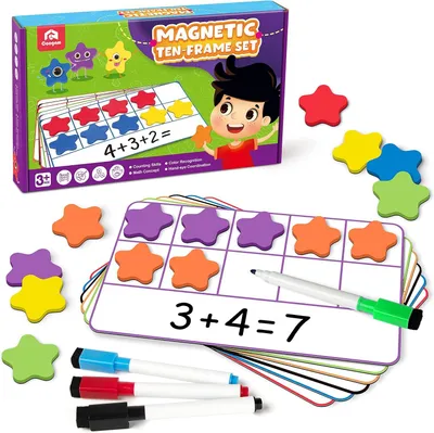Obrázok produktu pre Sada 10 magnetických rámikov – vzdelávacia pomôcka na učenie čísel – Montessori hračky – darček pre predškolákov – pre deti vo veku 3 – 5 rokov