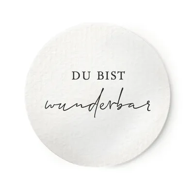 Produktbild von Du bist wunderbar Aufkleber im Set | ⌀ 5 cm 25 Stück | Sticker für Geburtstagsgeschenke, Verpackung | Runde hochwertige Etiketten NORDEULE