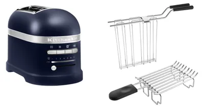 Produktbild von KitchenAid Set 1, Toaster + Brötchenaufsatz Artisan 5KMT2204 Tintenblau