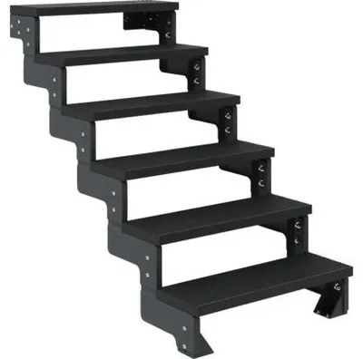 Produktbild von Pertura Aussentreppe Tallis 80 cm 6 Steigungen anthrazitgrau/Trimax anthrazit ohne Geländer