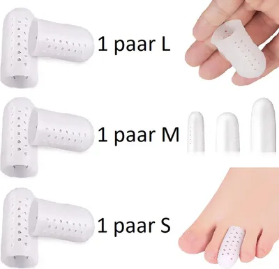 Obrázok produktu pre Sada silikónových chráničov prstov Jumadas (S/M/L, 3 páry) – univerzálne chrániče prstov na rukách a nohách