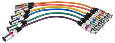 Zdjęcie produktu dla 6-częściowy zestaw kabli mikrofonowych, kabel XLR, kabel do mikrofonu, wtyk męski do gniazda żeńskiego