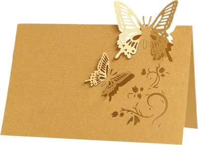 Image de 50PCS Cartes de Table Papillon 3D, Cartes de Table Papillon 3D Cartes de Table Nom Elégant Pour Décoration de Table Réception Party