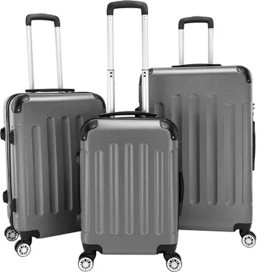 Produktbild von Hartschalenkoffer Reisekoffer-Set Koffer-Set Trolley-Set 3 Stk. ABS Dunkelgrau