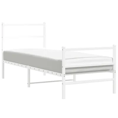 Produktbild von vidaXL Bettgestell mit Kopf- und Fußteil Metall Weiß 80x200 cm