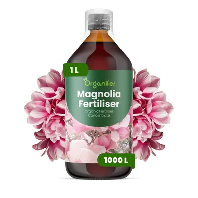 Produktbild von Magnolien Flüssigdünger 1L – 3-4-3 NPK – Flüssig-Pflanzendünger für Magnolien – Organifer