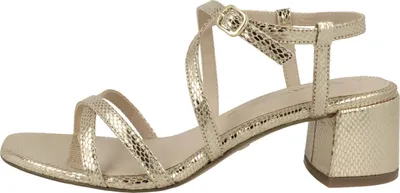 Produktbild von Tamaris Damen Sandale Sandalette Karree Kreuzriemen Blockabsatz 1-28204-20, Größe:39 EU, Farbe:Gold