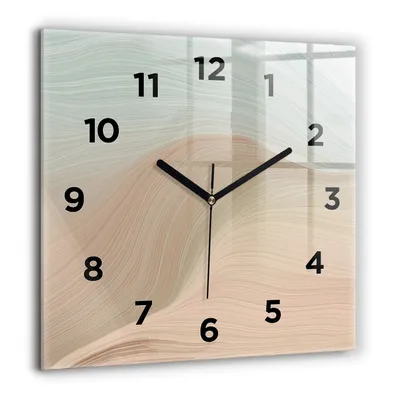 Obrázok produktu pre Wallfluent Hodiny - Sklenené Nástenné Hodiny - Tichý Quartz Strojček - Nástenná Dekorácia Spálňa Kuchyň - Čierna Ruky - 60x60 cm - Abstrakcia