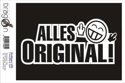Produktbild von Aufkleber / Autoaufkleber - JDM / Die cut / Auto / OEM - Alles original! - 210x210mm silber - Heckscheibe / Heckscheibenaufkleber