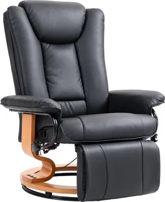 Produktbild von Relaxsessel mit Liegefunktion, drehbar, bis 150 kg, Kunstlederbezug, Stahlrahmen, Schwarz