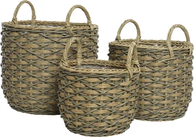 Produktbild von Outdoor Blumentopf / Blumenkübel 36-48cm Kunststoff Braun 3er Set
