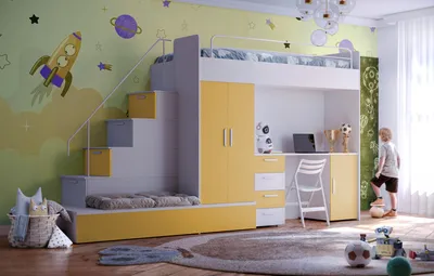 Immagine prodotto di Letto a soppalco con scaffale e spazio contenitivo – Per la camera dei bambini o dei ragazzi.