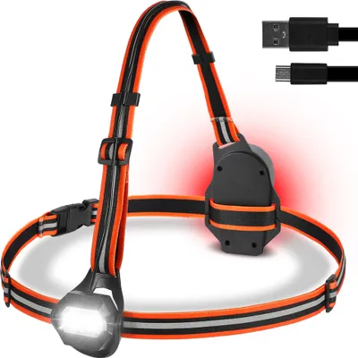 Obrázek produktu pro WEST BIKING Venkovní sportovní světlo IPX4 Vodotěsná dobíjecí USB svítilna LED noční hrudní světlo Běh na kole příslušenství