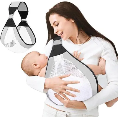 Obrázok produktu pre Unyqoos® Nastaviteľná, priedušná nosná šatka z bavlny a polyesteru – nosná šatka pre novorodencov a batočiata do 36 mesiacov, ergonomická
