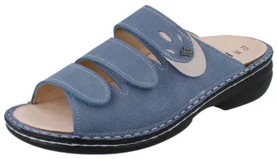 Produktbild von FINN COMFORT Kos Damen Pantolette hellblau genarbtes Nubukleder - Größe: 39