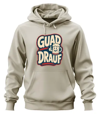 Productafbeelding van Guad Drauf bierkan, Wiesn , Beieren, lederen broek, hoodie, capuchontrui, natuur, maat S