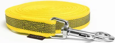 Produktbild von Mystique® Gummierte Schleppleine 20mm mit Handschlaufe Standard Karabiner gelb 20m