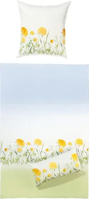 Produktbild von Erwin Müller Bettwäsche grün-gelb-blau-weiß 1x 135x200 cm + 1x 40x80 cm