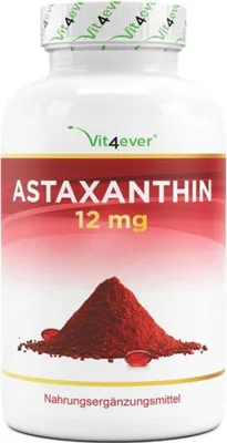 Produktbild von Astaxanthin 12 mg - 150 Softgel Kapseln mit natürlichem Vitamin E & Olivenöl - natürlicher starker Antioxidant