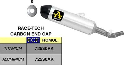 Immagine prodotto di Marmitta slip-on ARROW race-tech alluminio con fondello per Honda Crf 450 l / xr