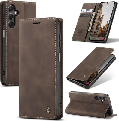 Produktbild von Galaxy A24 4G Hülle, Retro Kunstledertasche mit Standfunktion Schutzhülle für Samsung Galaxy A24 4G Kupfer