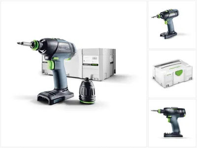 Zdjęcie produktu dla Festool T 18+3 Li-Basic, Wiertarka pistoletowa, Zamek centralny, Wielobarwny, 1,3 cm, 4,5 cm, 1,3 cm