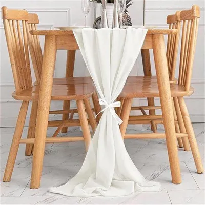 Zdjęcie produktu dla Bieżnik Famanu, 300 x 70 cm, beżowy, wykonany z szyfonu