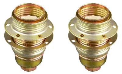 Productafbeelding van Lamphouder + 2 Ringen - E14 - Messing - Per 2 stuks
