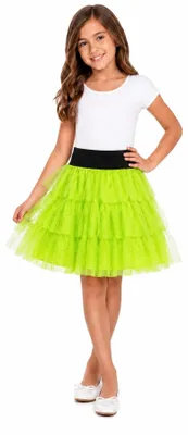 Produktbild von Fantasie Kostüm Petticoat Tüllrock für Mädchen - Neon Grün