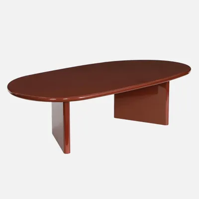 Produktbild von sweeek - Ovaler Couchtisch mit glänzendem Finish - Bordeaux