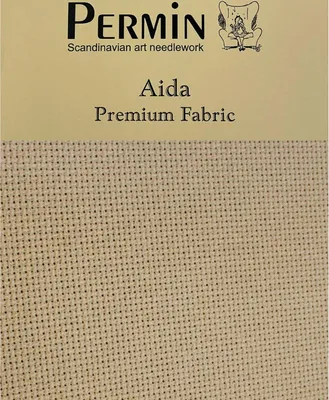 Produktbild von Permin Precut 16 ct. Aida 355, Farbe 15 Amber, Stoff für Kreuzstich, 43 x 50 cm